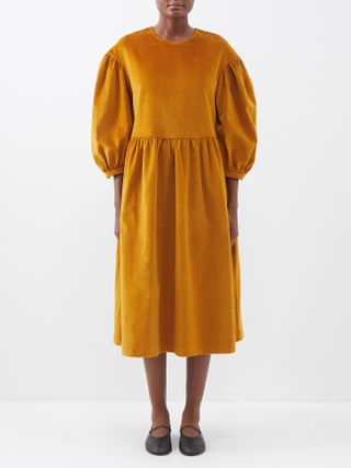 The Meaning Well + Margot Upcycled Cotton-Velvet Midi Dress