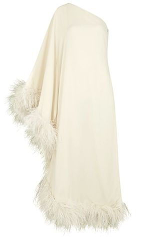 HURR + Taller Marmo Ubud One Shoulder Feather Gown