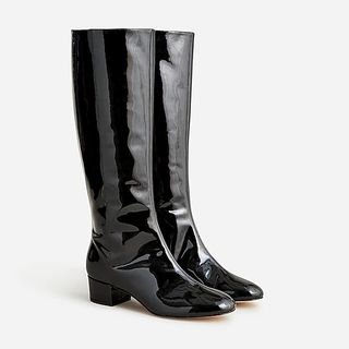 J.Crew + Knee-High Boots in Italian Patent Leather
