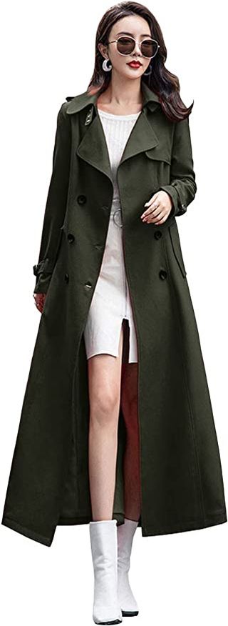 Ebossy + Double Breasted Duster Trench Coat