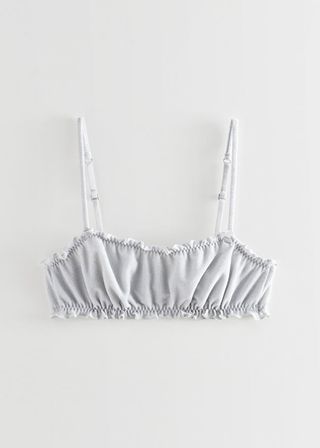 & Other Stories + Ruched Glittery Metallic Soft Bra