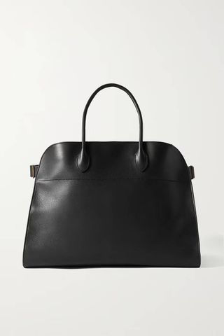 THE ROW + Margaux 17 Buckled Leather Tote in Black