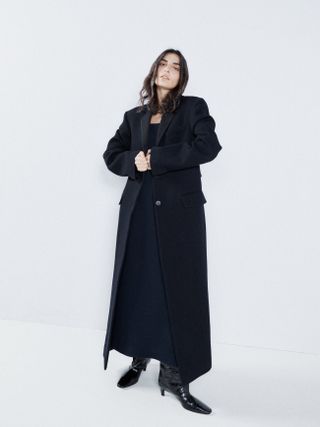 Raey + Martingale-Belt Longline Wool Tuxedo Coat