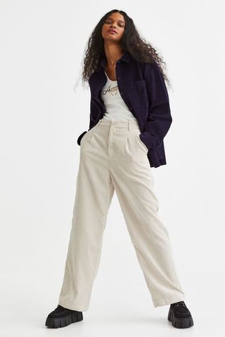 H&M + Wide Corduroy Trousers