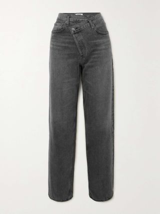 Agolde + Criss Cross Upsized High-Rise Tapered Organic Jeans