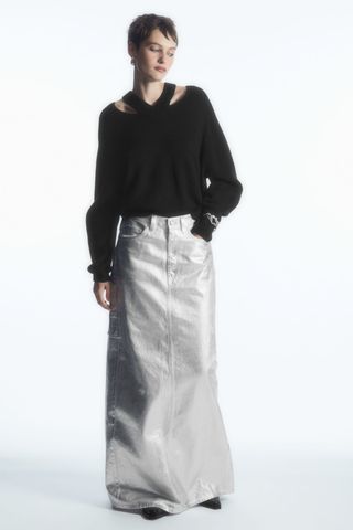COS + Coated Denim Maxi Skirt