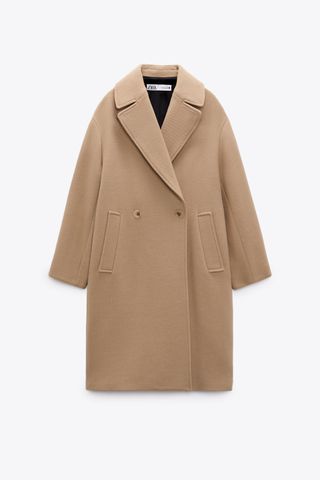 Zara + Oversized Cashmere Blend Coat