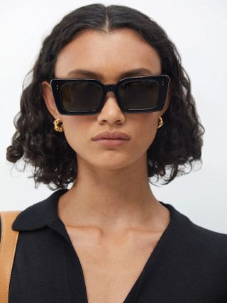 Linda Farrow + Nieve Square Acetate Sunglasses