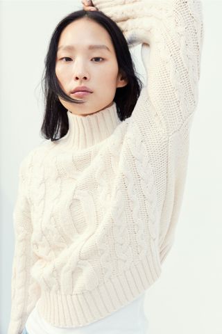 H&M + Cable-knit turtleneck jumper