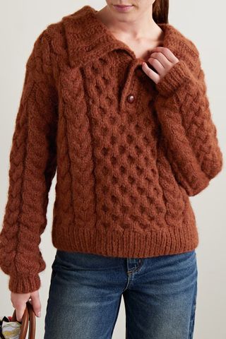 Dôen + Nuage Cable-Knit Alpaca and Merino-Blend Sweater