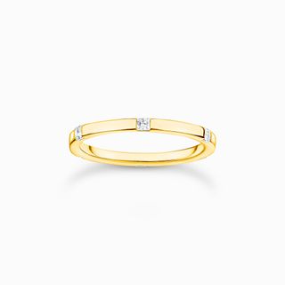 Thomas Sabo + Gold Ring With White Stones