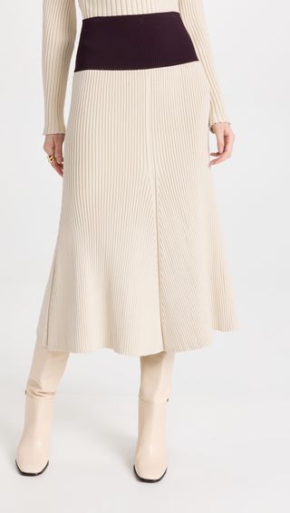 Tory Burch + Ribbed Knit Skirt