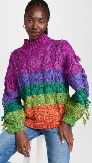 Farm Rio + Multicolored Yarn Sweater