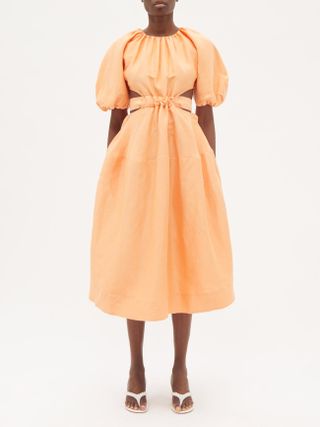 Aje + Mimosa Cutout Cotton Midi Dress