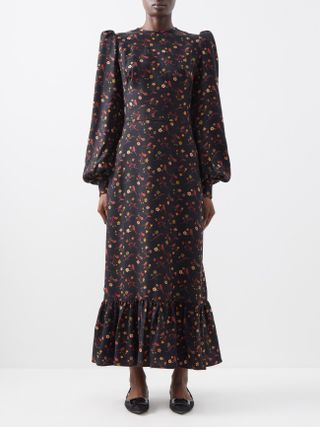 The Vampire's Wife + The Villanelle Floral-Print Wool-Crepe Dress