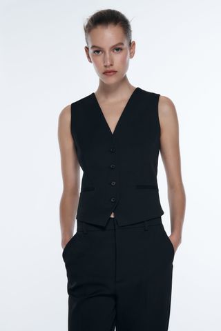 Zara + Fitted Pockets Vest