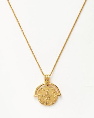 Missoma + Lucy Williams Engravable Roman Arc Coin Necklace