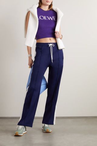 Loewe + Anagram Embroidered Jersey Track Pants