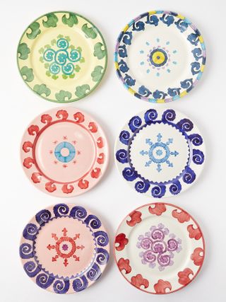 Emporio Sirenuse + Set of Six Hand-Painted Ceramic Dinner Plates