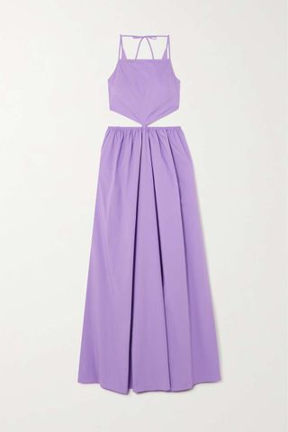 Staud + Myla Open-Back Cutout Cotton-Blend Poplin Maxi Dress
