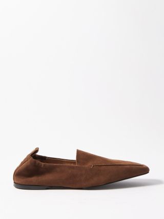 Totême + Square-Toe Suede Travel Loafers