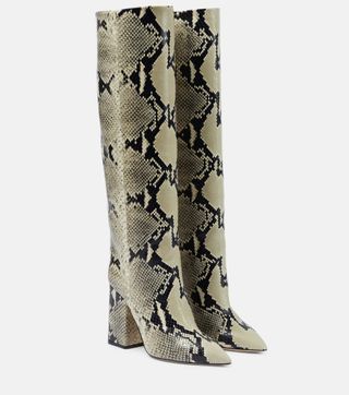 Paris Texas + Anja Snake-Effect Leather Knee-High Boots