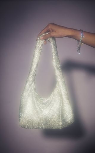 Kara + Exclusive Crystal Mesh Armpit Bag