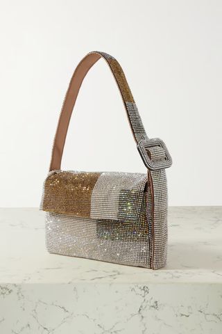 Benedetta Bruzziches + Vitty La Mignon Crystal-Embellished Satin Shoulder Bag