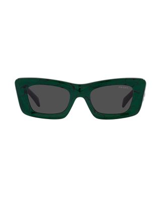 Prada + Pr 13zs Green Marble Sunglasses