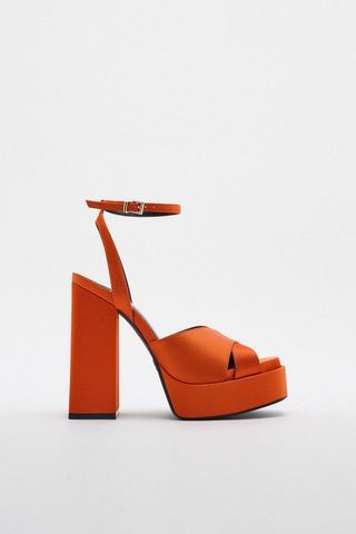 Zara + Chunky Fabric Platform Sandals