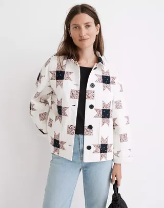 Madewell + Shirt-Jacket in Patchwork Quilt