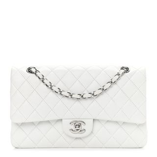 Chanel + Chanel Caviar Quilted Medium Double Flap White