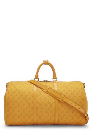 Louis Vuitton + Yellow Monogram Denim Keepall Bandouliere 50