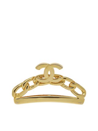 Chanel + Gold CC & Chain Hair Clip