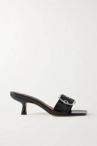 By Far + Davina Buckled Leather Mules