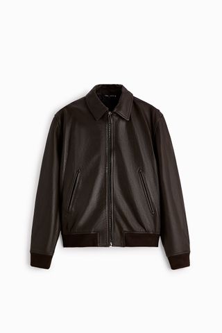 Zara + Oversize Leather Jacket