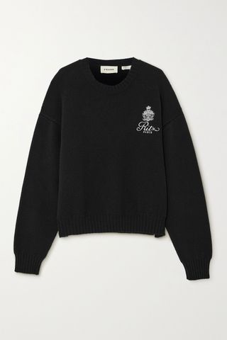 Frame x Ritz Paris + Embroidered Cashmere Sweater
