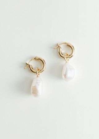 & Other Stories + Pearl Charm Sterling Silver Earrings