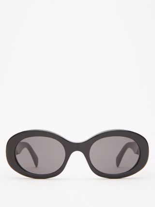 Celine + Triomphe Oval Acetate Sunglasses