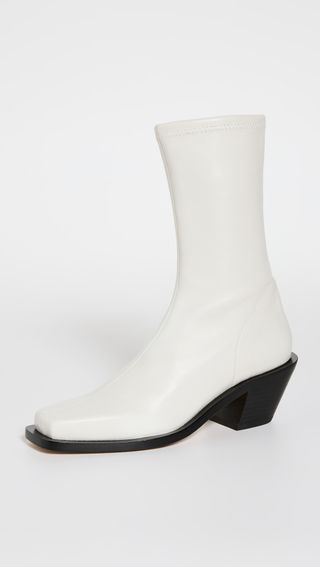 Jonathan Simkhai + Livvy Vegan Leather Square Toe Heel Boots