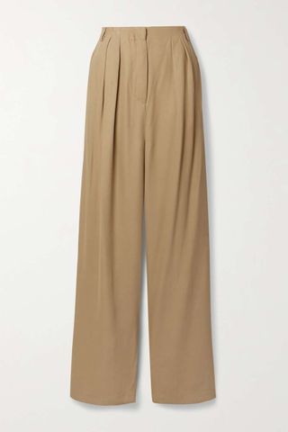 Tibi + Lauren Pleated Wide-Leg Twill Trousers