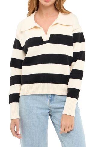 English Factory + Stripe Polo Sweater