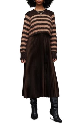 Allsaints + Josie Two-Piece Crop Sweater & Midi Dress