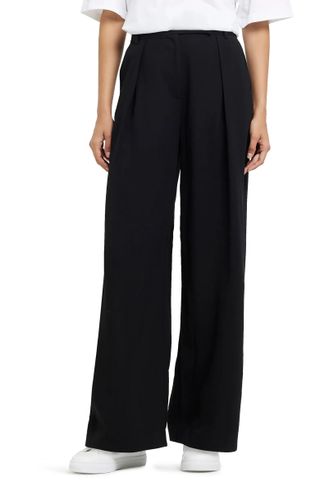 River Island + Pleated Wide Leg Trousers