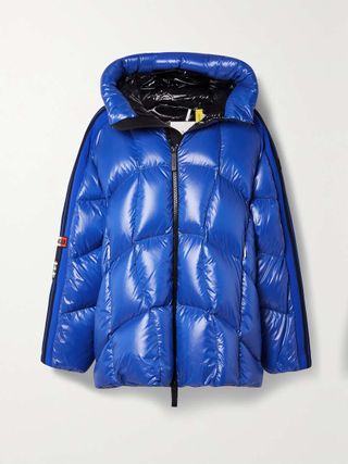 Moncler Genius + + Adidas Originals Beiser Hooded Jersey-Trimmed Quilted Glossed-Shell Down Coat