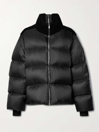 Moncler + Rick Owens + Cyclopic Faux Shearling-Paneled Quilted Shell Down Jacket