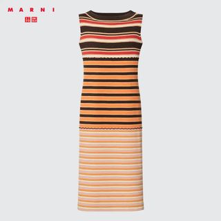 Uniqlo + Merino Blend Knitted Striped Sleeveless Dress