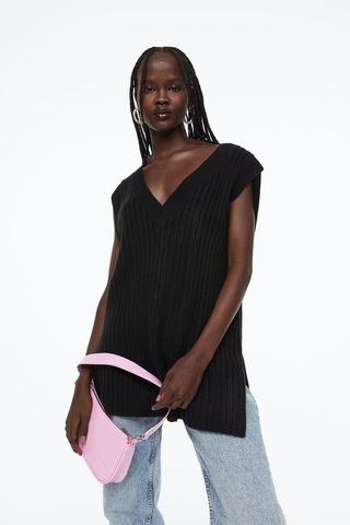 H&M + Oversized Rib-Knit Sweater Vest