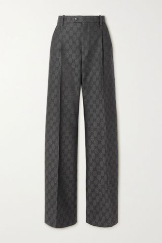 Gucci + Pleated Wool-Jacquard Pants
