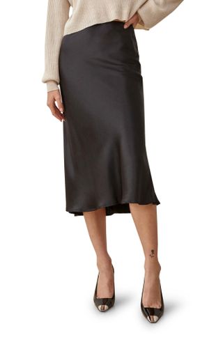 Reformation + Pratt Silk Midi Skirt